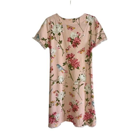 Spartina Pink Floral Mini Dress MEDIUM Boho Vacation Coastal Casual Resort - Picture 6 of 8